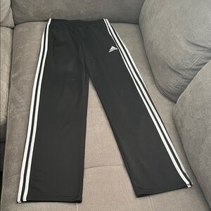 Adidas Kids Black Joggers with White Stripes used good condition